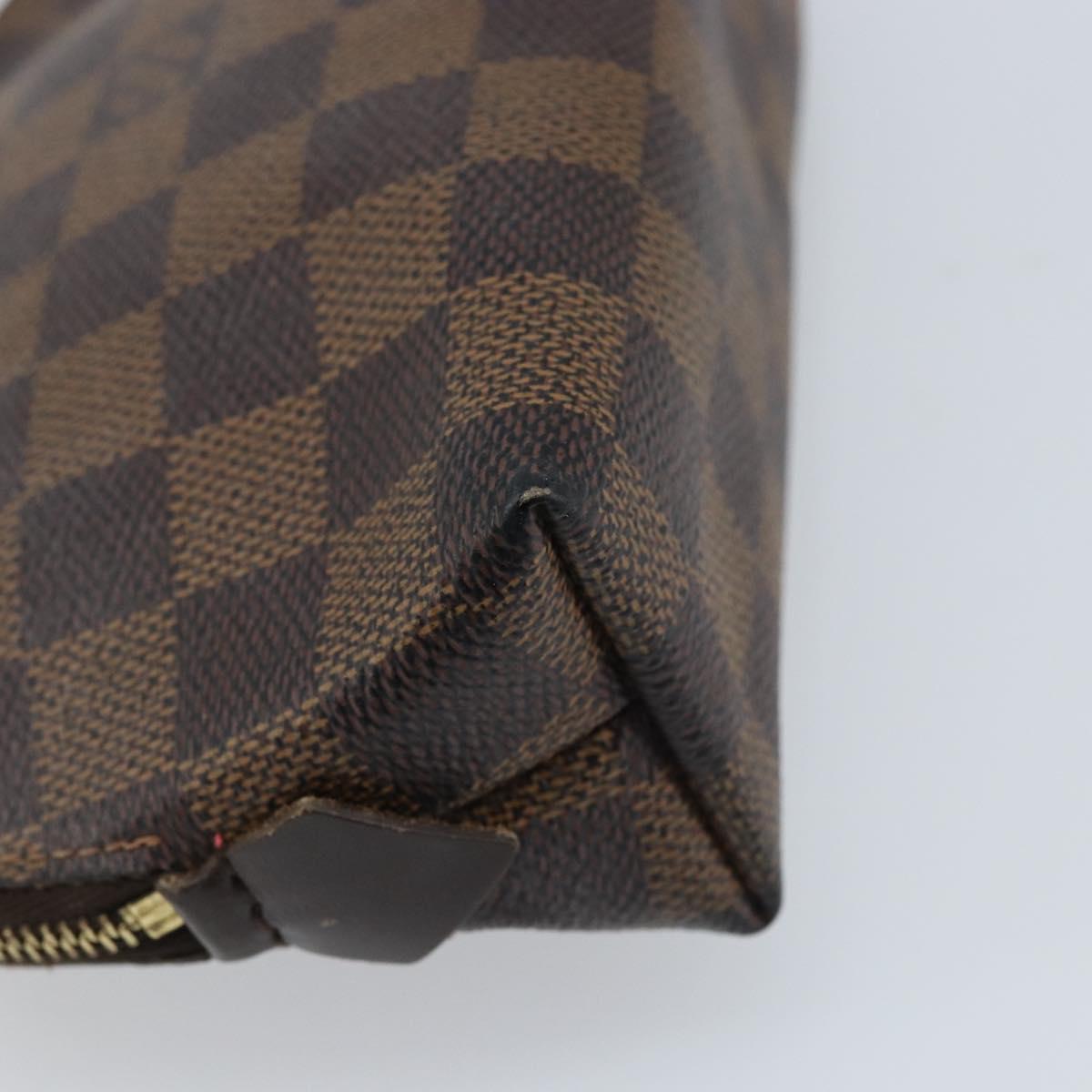 LOUIS VUITTON Damier Ebene Pochette Cosmetic PM Pouch N47516 LV Auth BA11689