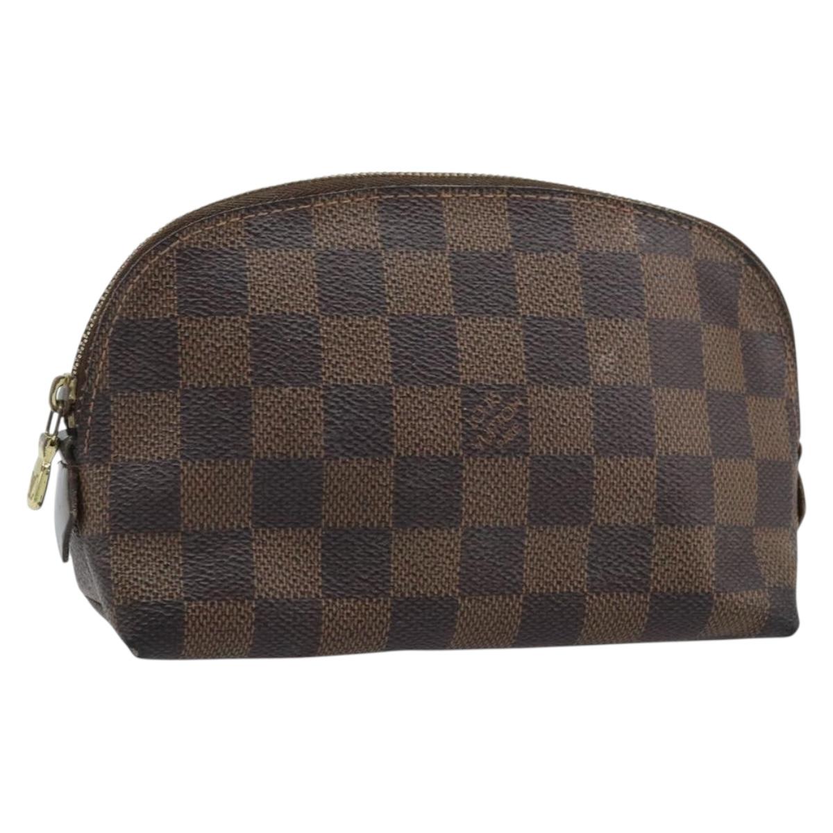 LOUIS VUITTON Damier Ebene Pochette Cosmetic PM Pouch N47516 LV Auth BA11689