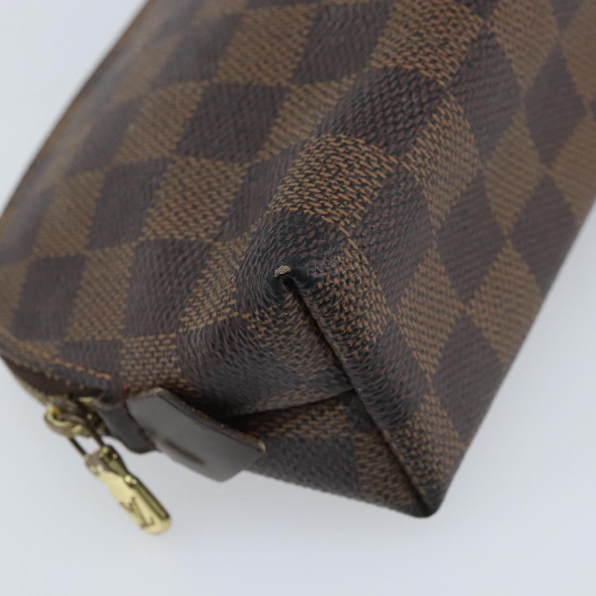 LOUIS VUITTON Damier Ebene Pochette Cosmetic PM Pouch N47516 LV Auth BA11689