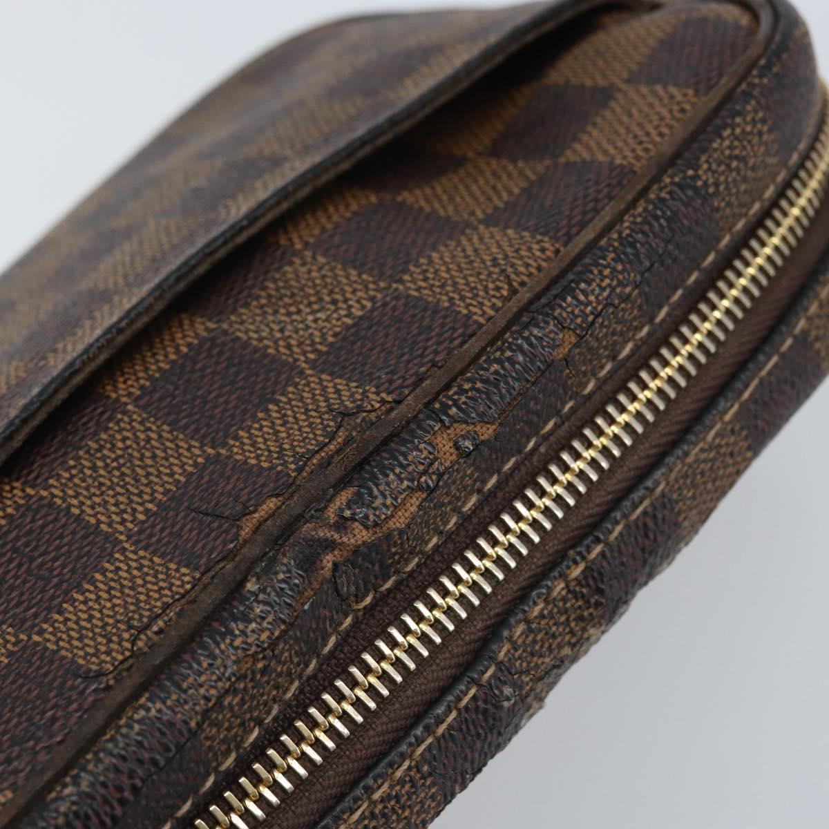 LOUIS VUITTON Damier Ebene Pochette Billets Macau Clutch Bag N61739 Auth BA11690