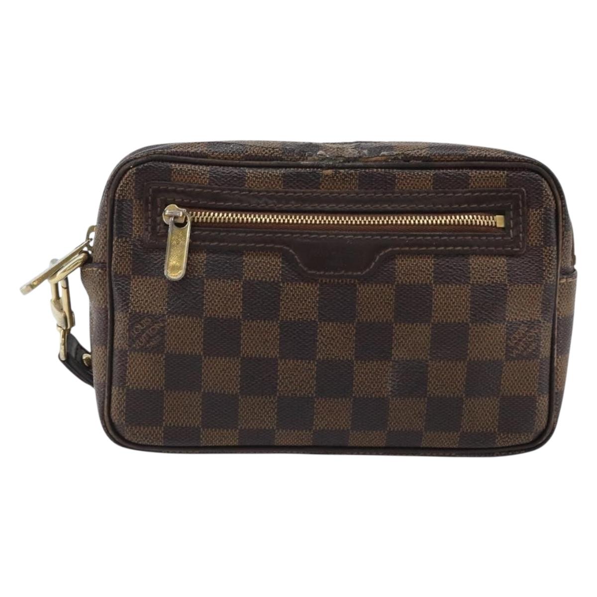 LOUIS VUITTON Damier Ebene Pochette Billets Macau Clutch Bag N61739 Auth BA11690