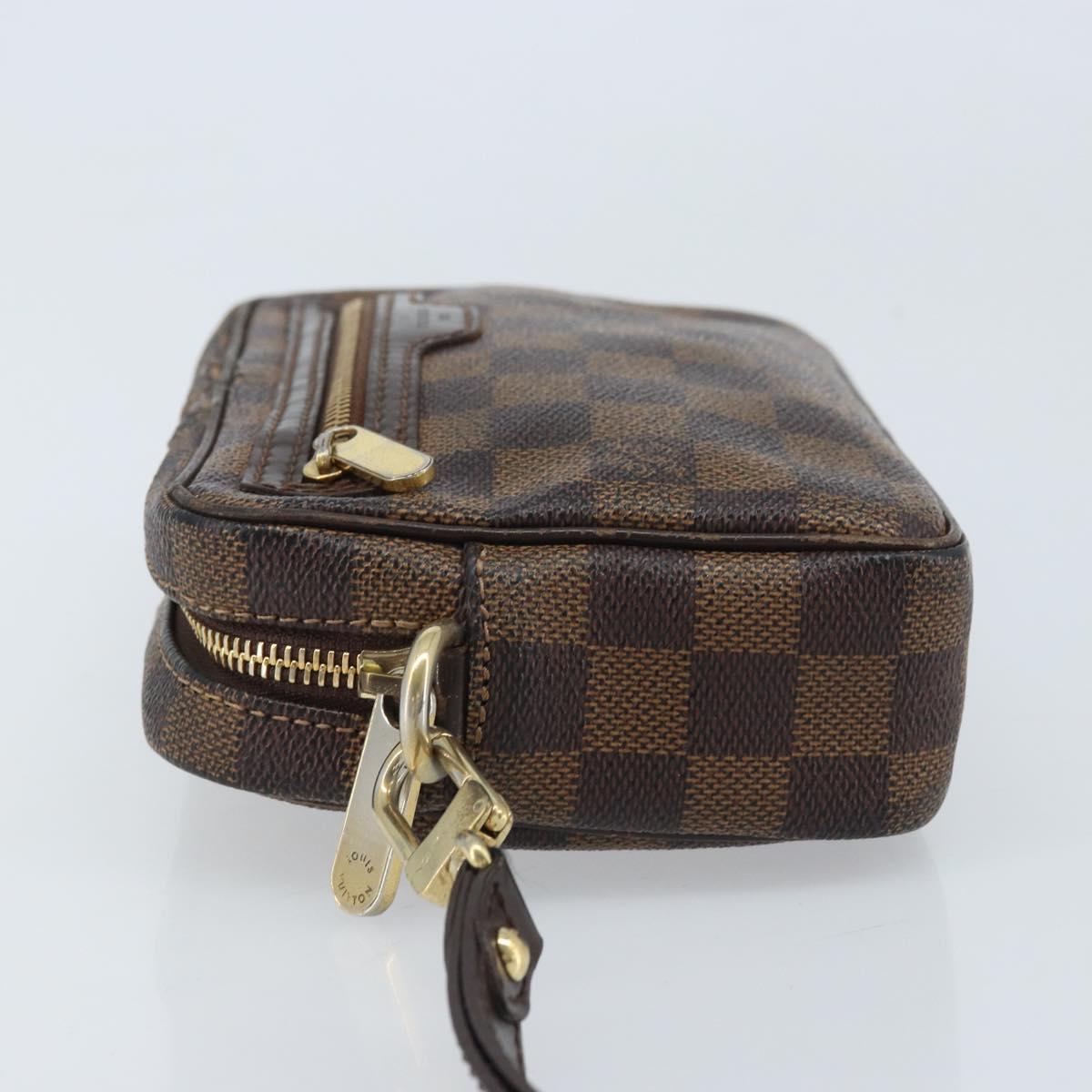 LOUIS VUITTON Damier Ebene Pochette Billets Macau Clutch Bag N61739 Auth BA11690
