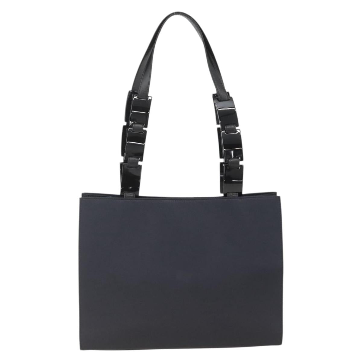 SAINT LAURENT Shoulder Bag Nylon Navy Silver Auth BA11701
