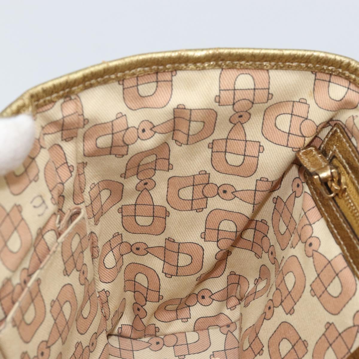 GUCCI GG Canvas Sherry Line Hand Bag Beige Gold 139261 Auth BA11705