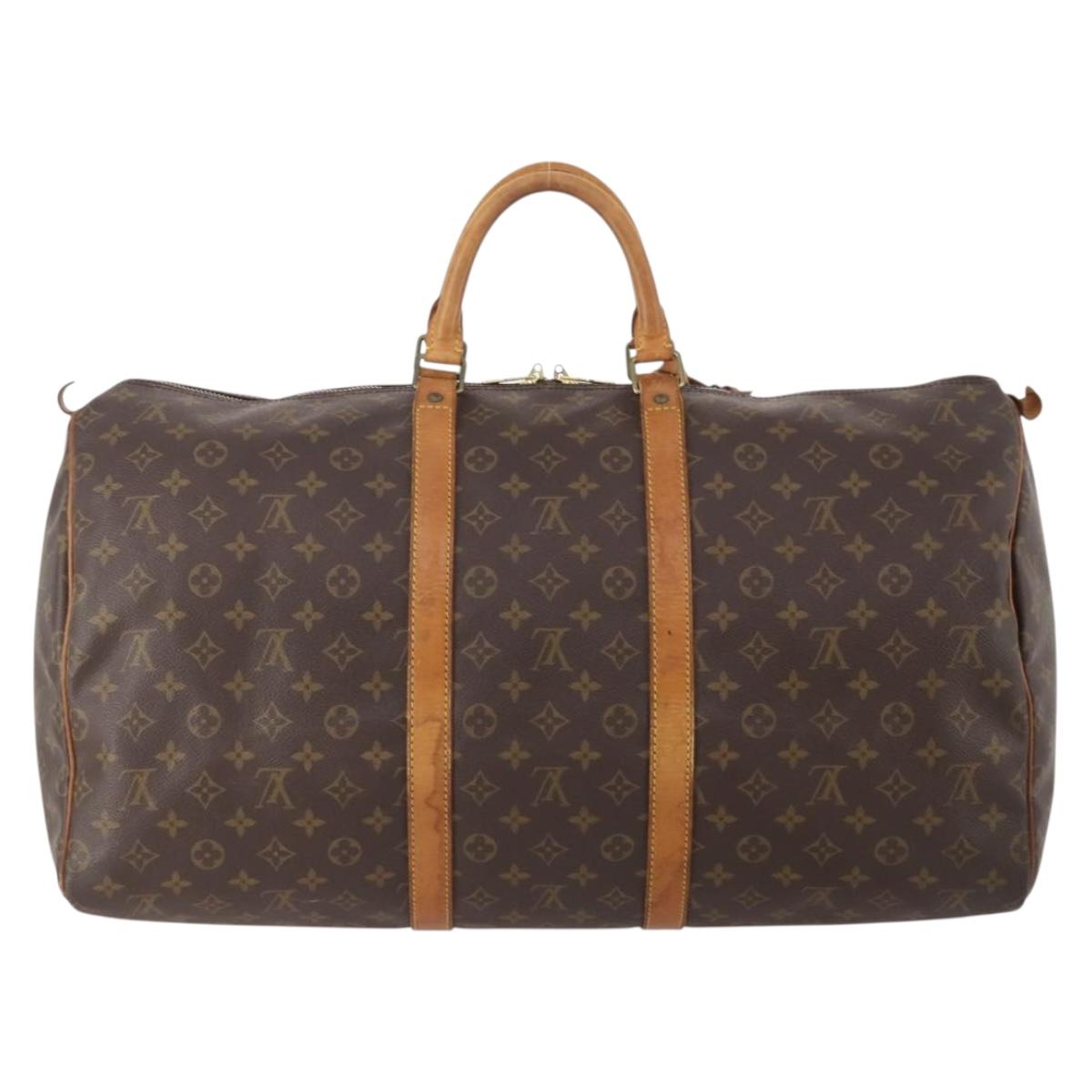 LOUIS VUITTON Monogram Keepall 55 Boston Bag M41424 LV Auth BA11712