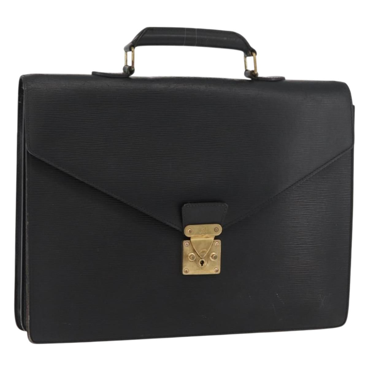 LOUIS VUITTON Epi Serviette Conseiller Business Bag Black M54422 LV Auth BA11719