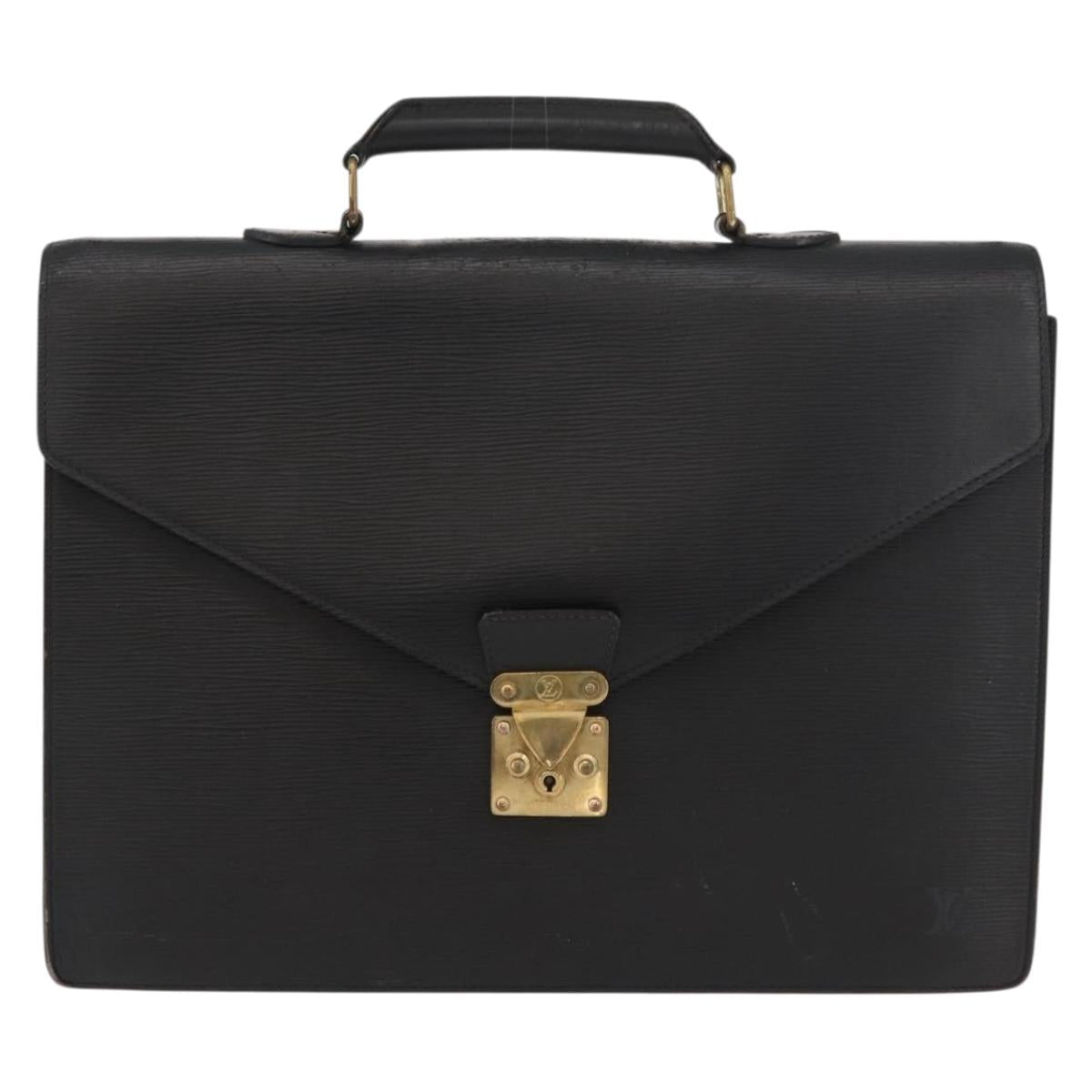 LOUIS VUITTON Epi Serviette Conseiller Business Bag Black M54422 LV Auth BA11719