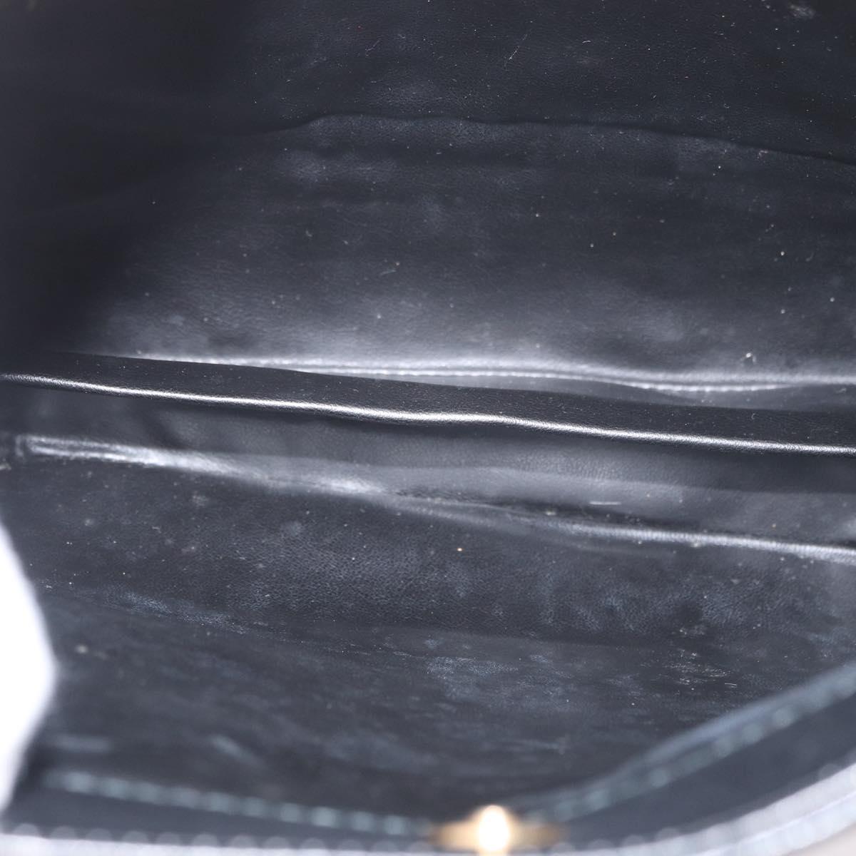Gianni Versace Shoulder Bag Leather Black Gold Auth BA11726