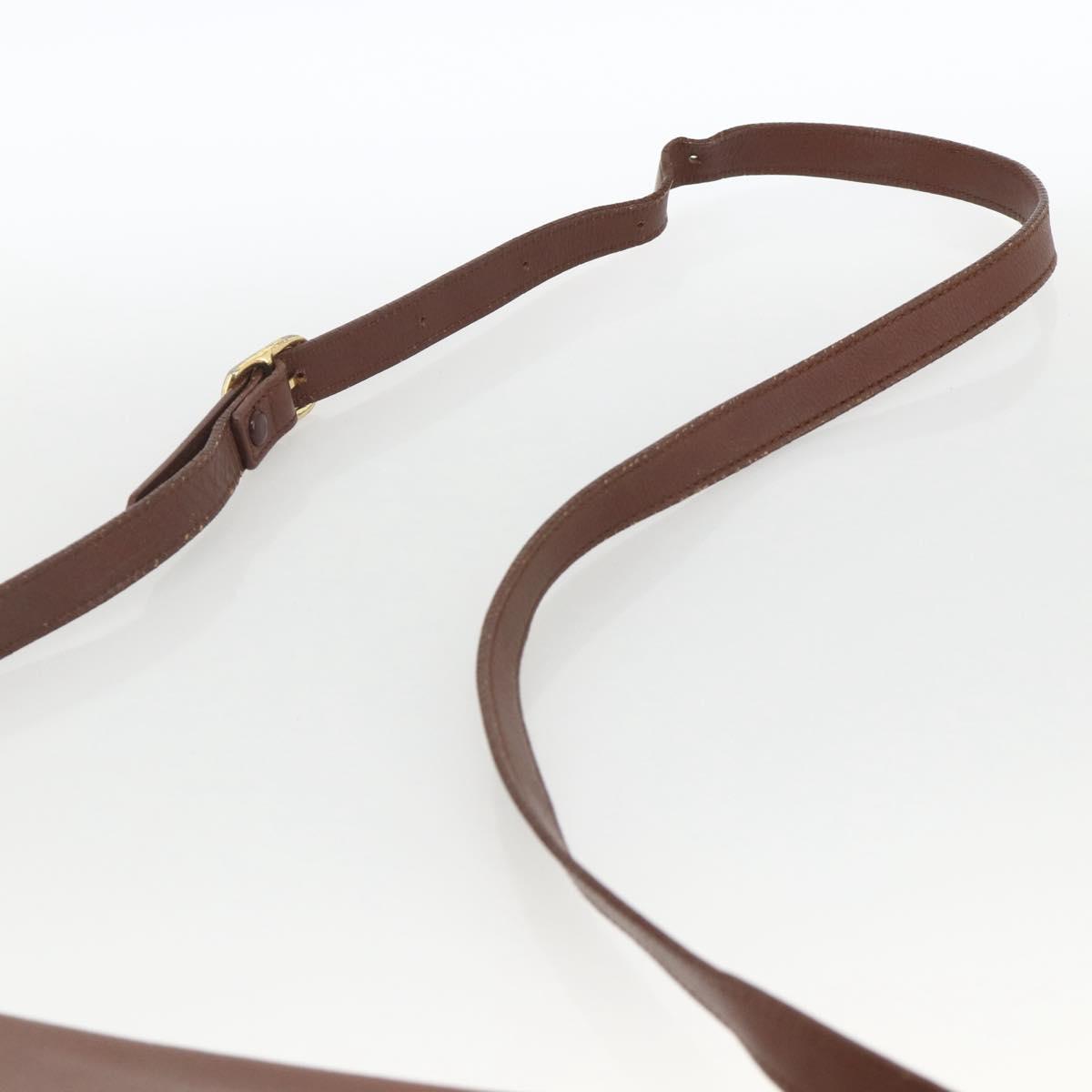 Burberrys Shoulder Bag Leather Brown Gold Auth BA11727