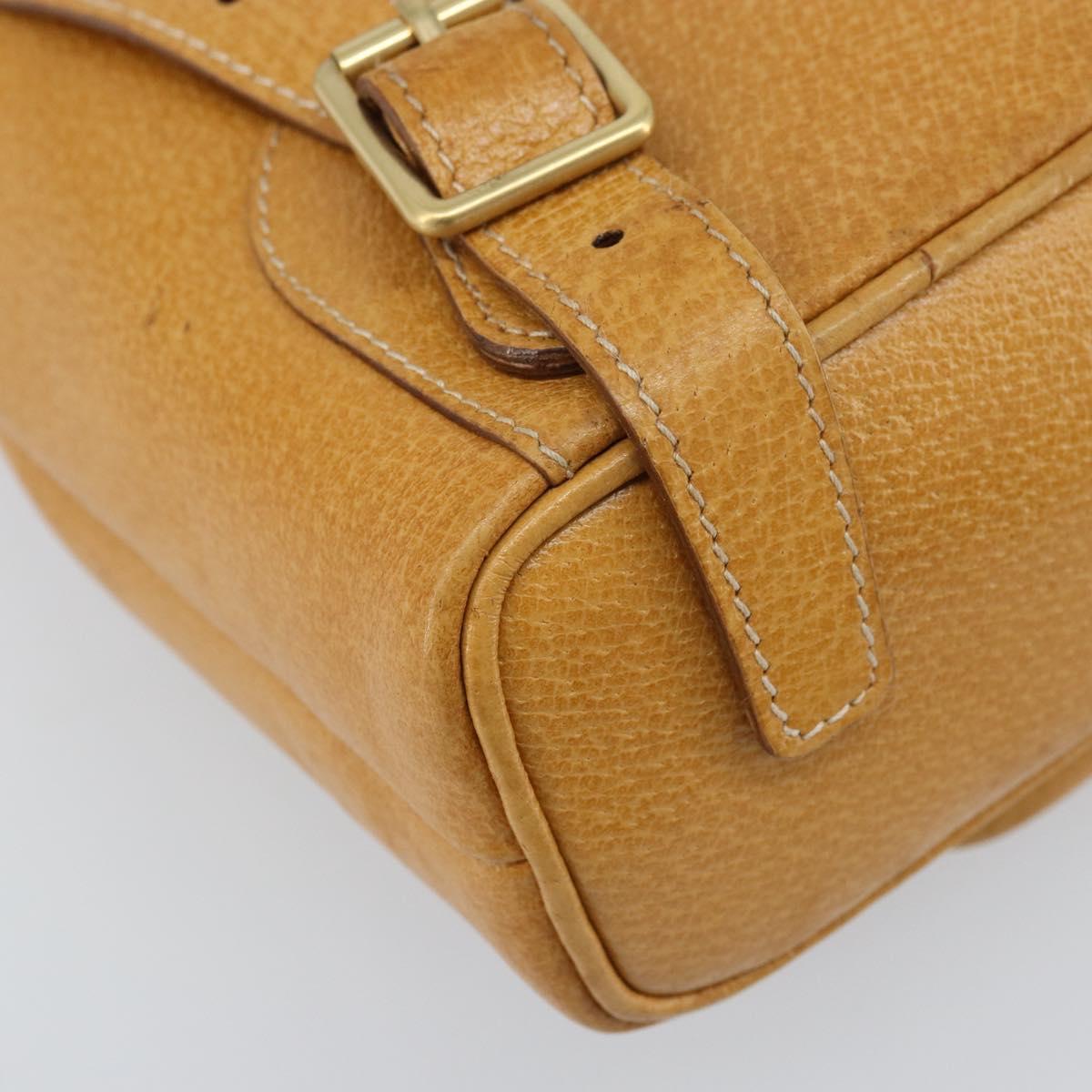 GUCCI Bamboo Backpack Leather Beige Gold 003 2058 0030 Auth BA11729
