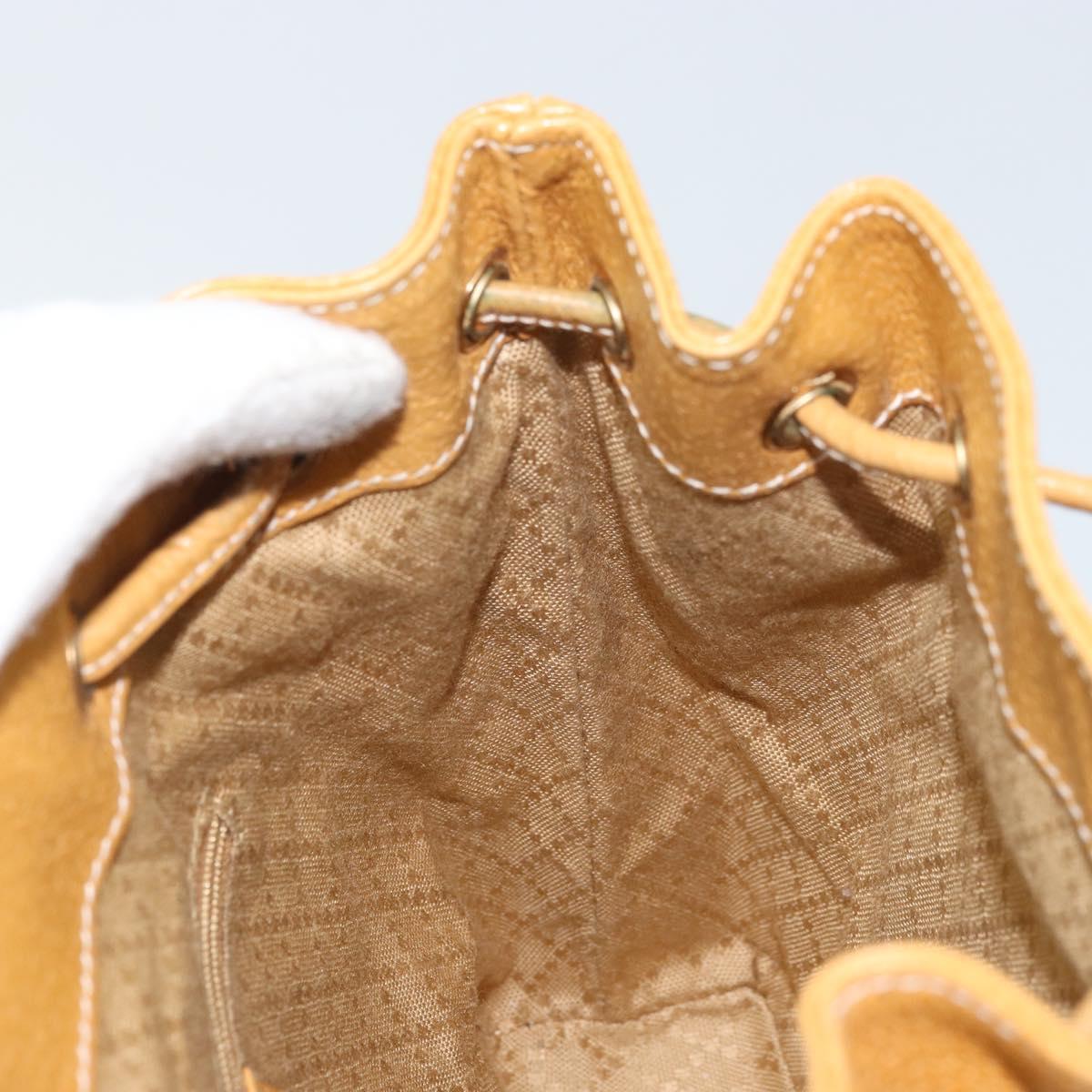 GUCCI Bamboo Backpack Leather Beige Gold 003 2058 0030 Auth BA11729