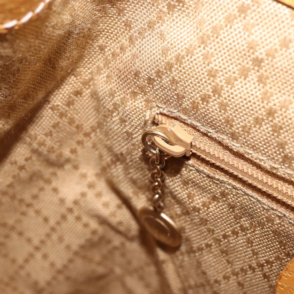 GUCCI Bamboo Backpack Leather Beige Gold 003 2058 0030 Auth BA11729