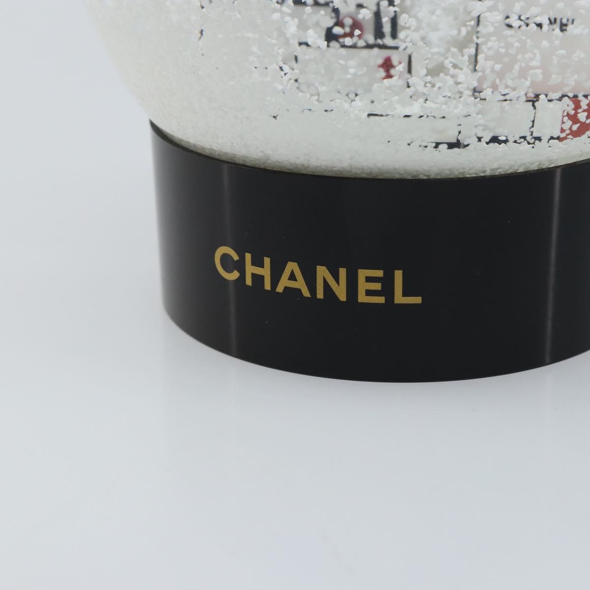 CHANEL Snow Globe Glass White CC Auth BA11731