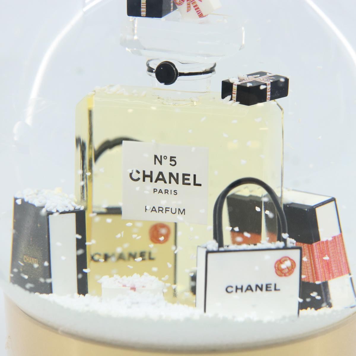 CHANEL Snow Globe Glass Gold CC Auth BA11732