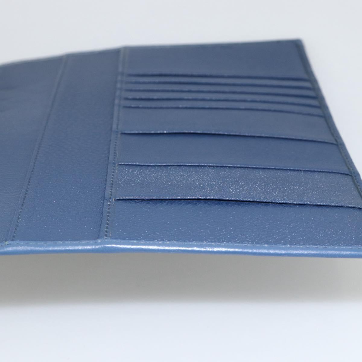BVLGARI Day Planner Cover Leather Blue Gold Auth BA11739A
