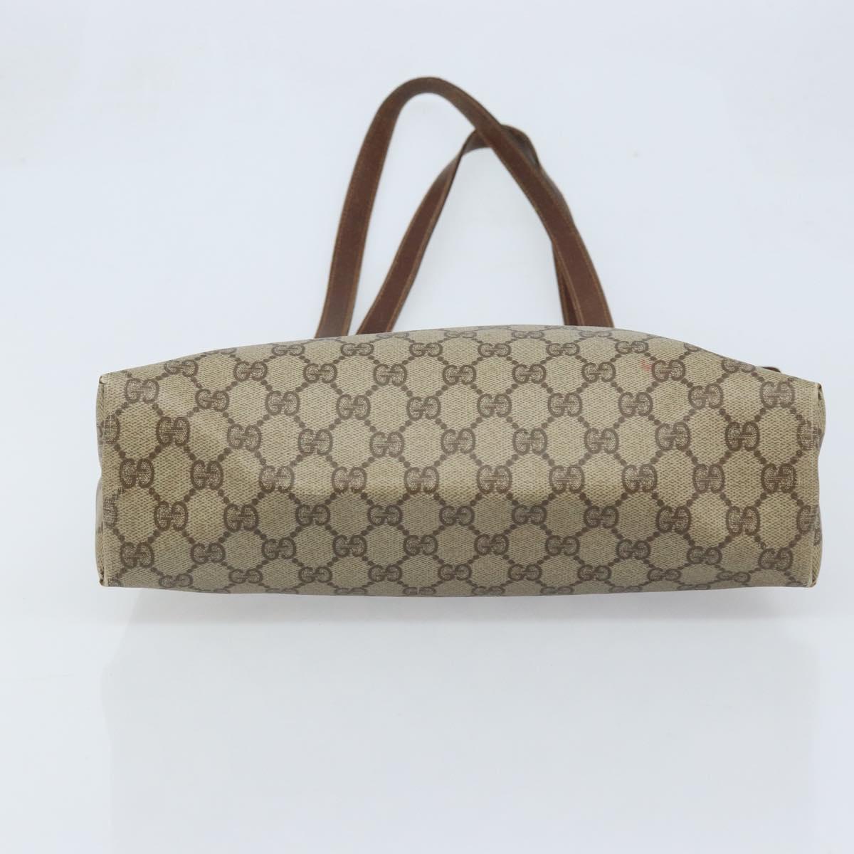 GUCCI GG Supreme Tote Bag PVC Beige Gold 002 39 6130 Auth BA11743
