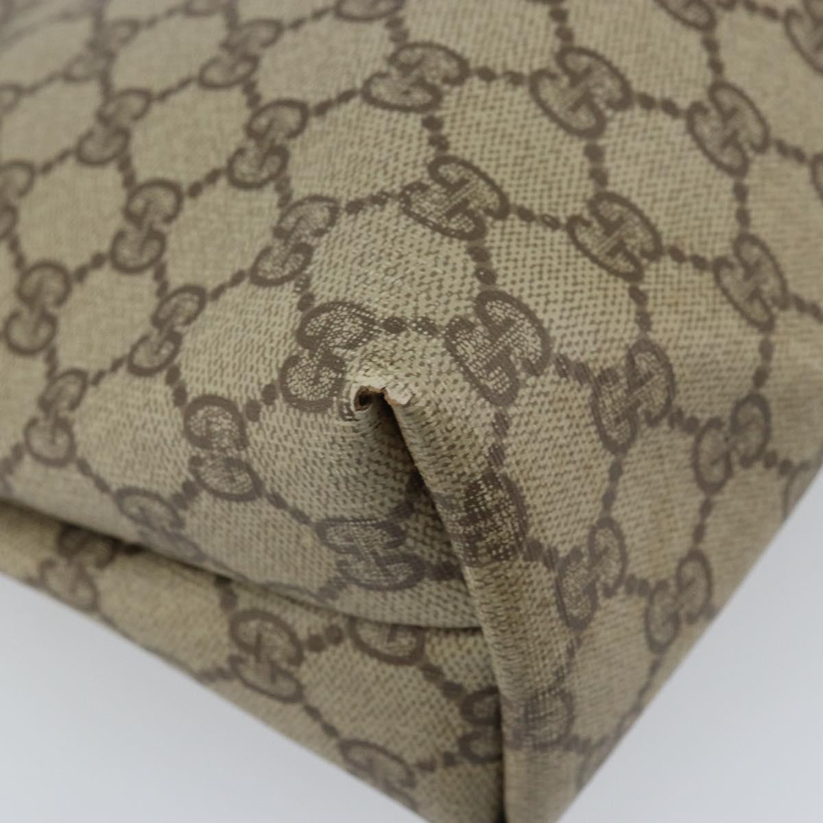 GUCCI GG Supreme Tote Bag PVC Beige Gold 002 39 6130 Auth BA11743