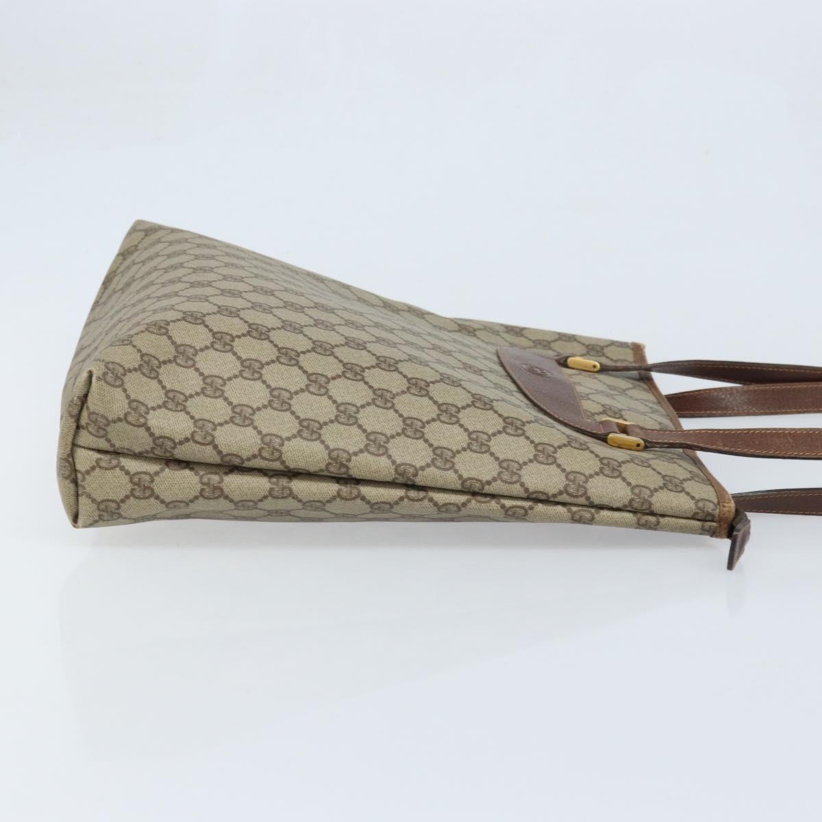 GUCCI GG Supreme Tote Bag PVC Beige Gold 002 39 6130 Auth BA11743