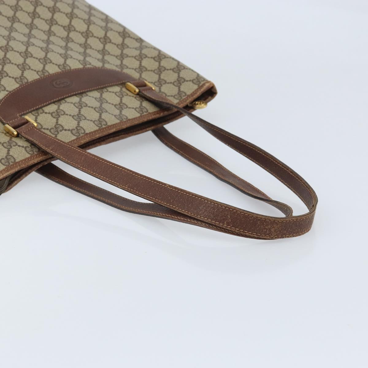 GUCCI GG Supreme Tote Bag PVC Beige Gold 002 39 6130 Auth BA11743