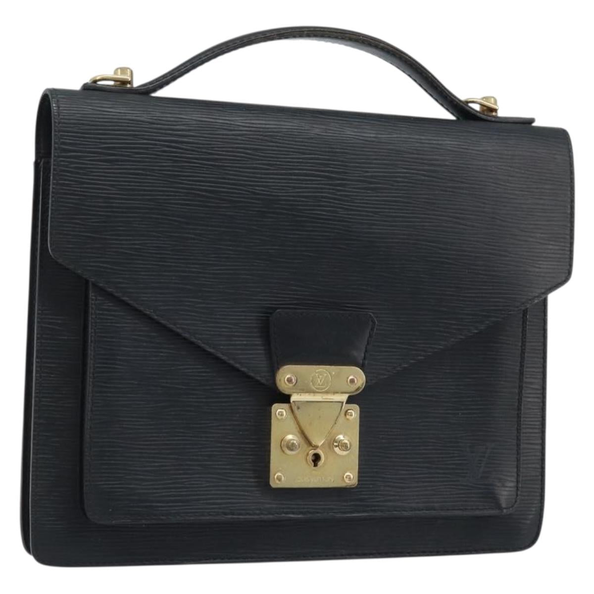 LOUIS VUITTON Epi Monceau 28 Hand Bag Black M52122 LV Auth BA11749