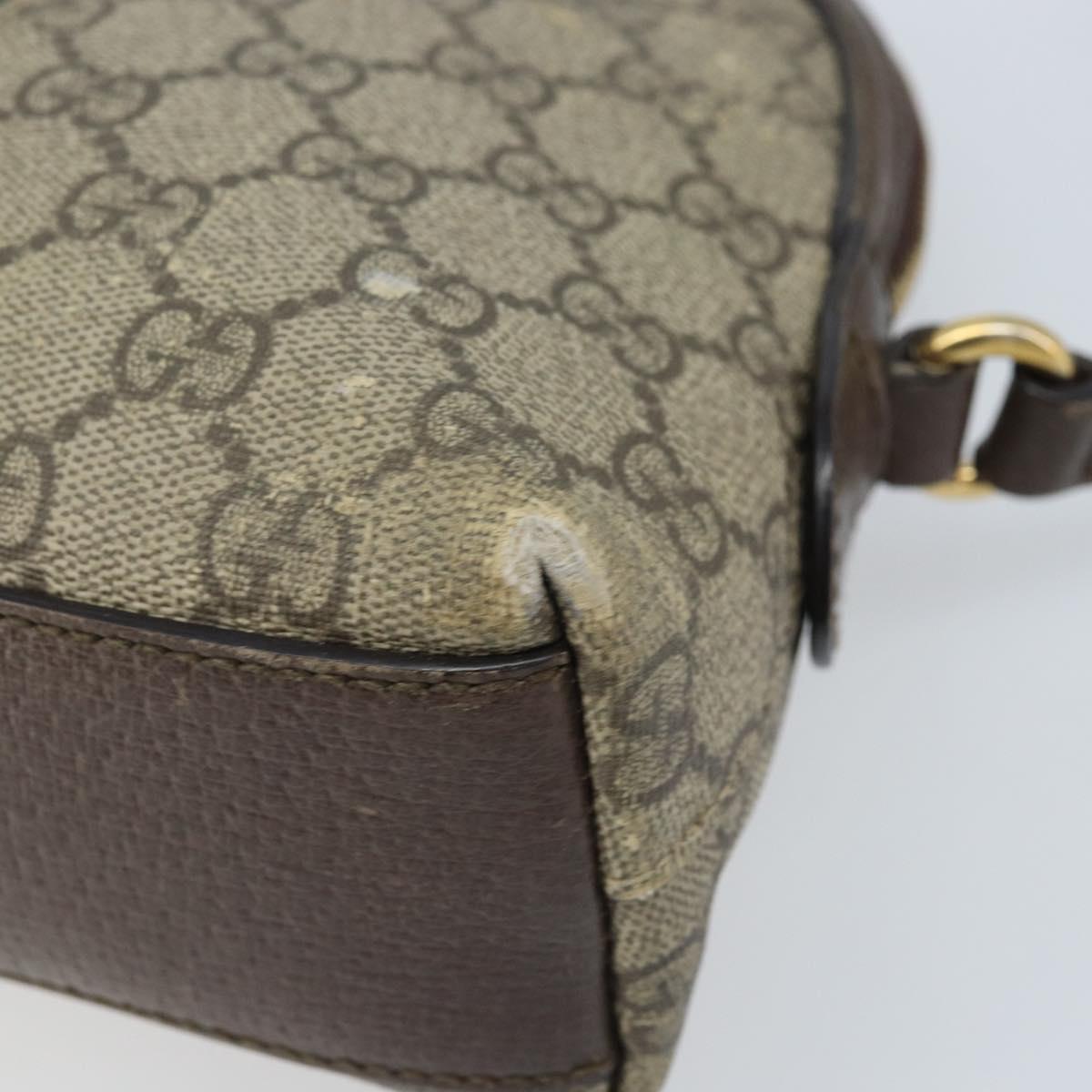 GUCCI GG Supreme Web Sherry Line Shoulder Bag PVC Beige Gold 499621 Auth BA11752