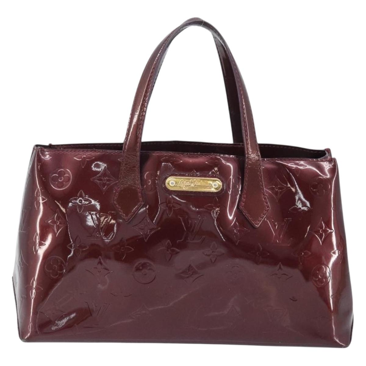 LOUIS VUITTON Monogram Vernis Wilshire PM Bag Rouge Favist M91644 Auth BA11762