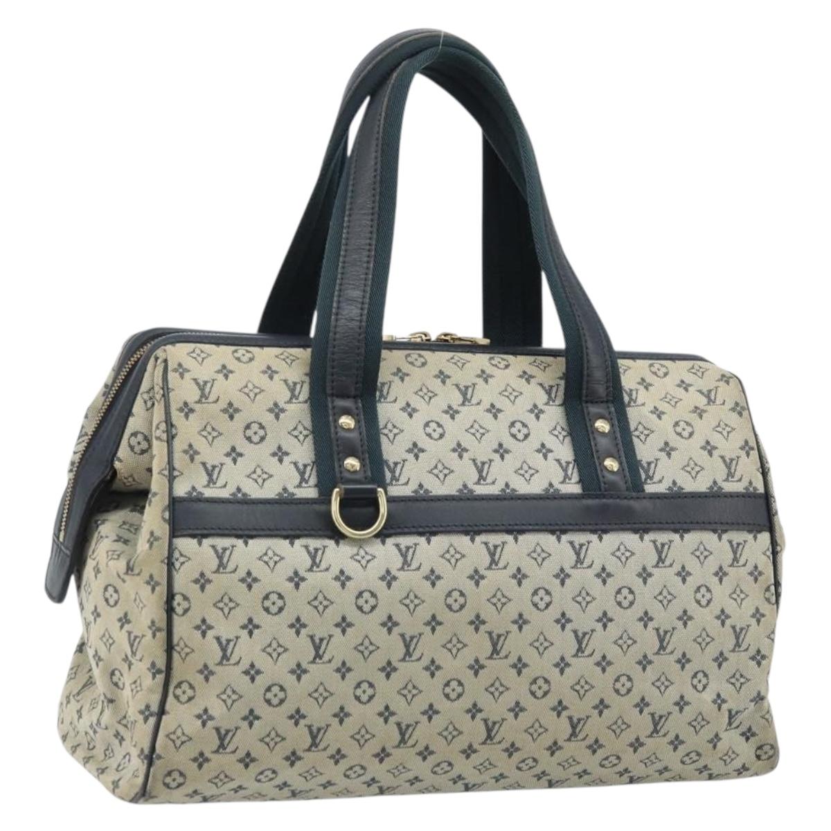 LOUIS VUITTON Monogram Mini Josephine GM Hand Bag Blue M92211 LV Auth BA11767