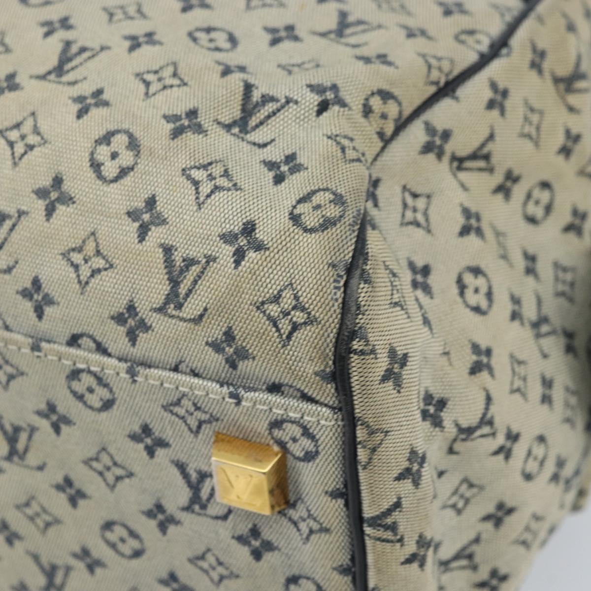 LOUIS VUITTON Monogram Mini Josephine GM Hand Bag Blue M92211 LV Auth BA11767