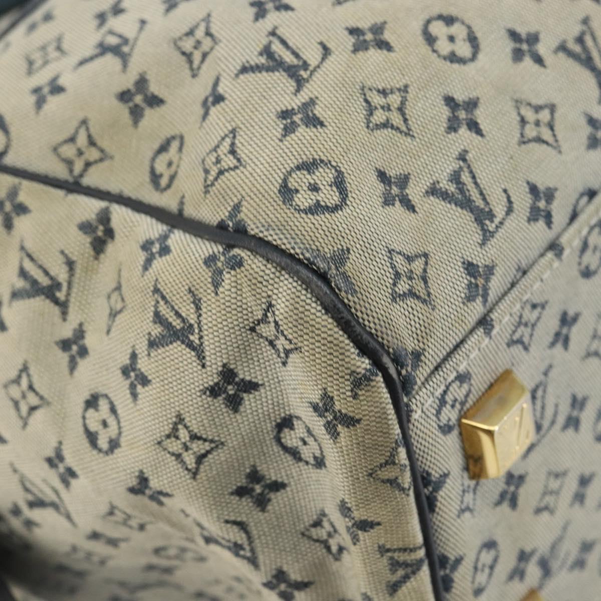 LOUIS VUITTON Monogram Mini Josephine GM Hand Bag Blue M92211 LV Auth BA11767