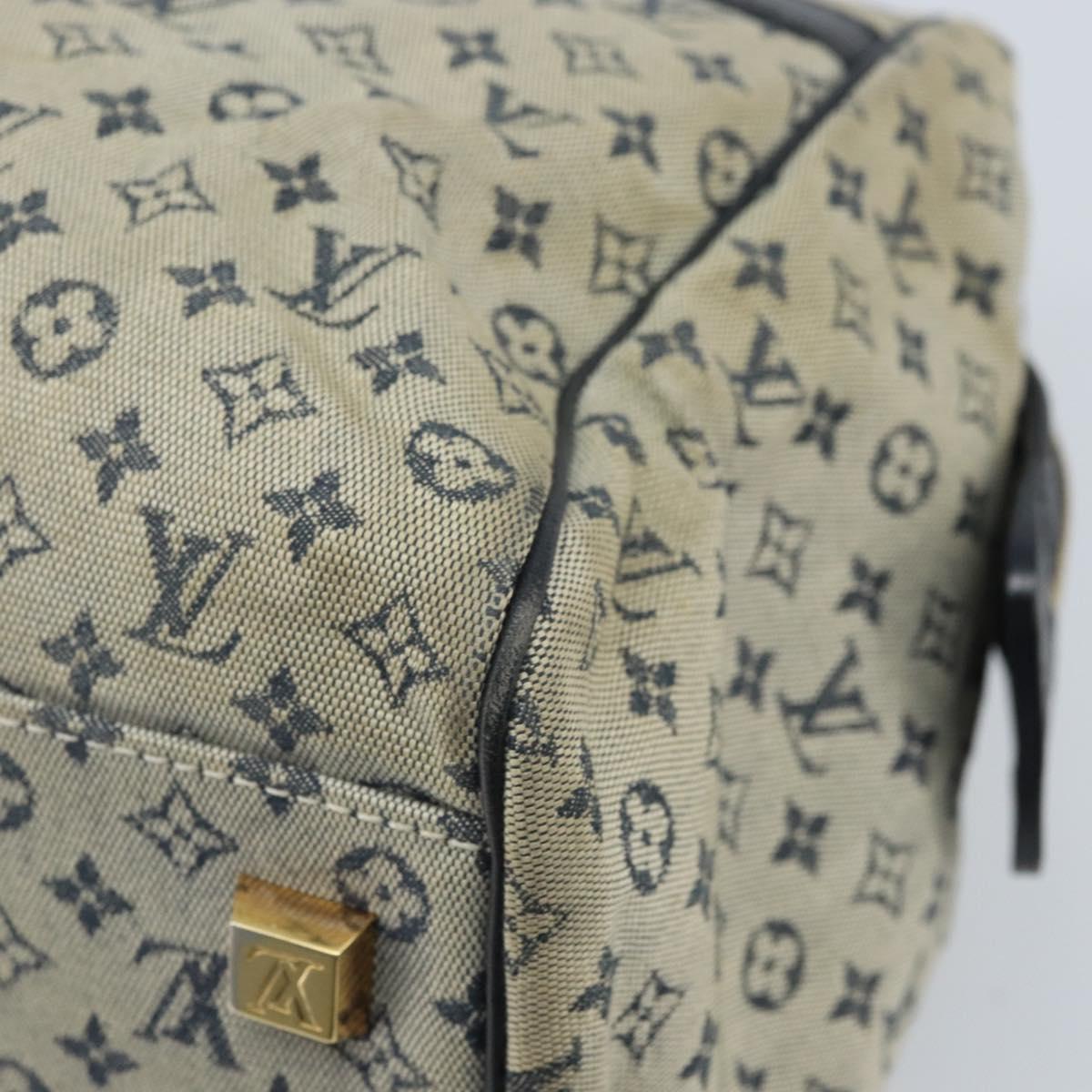 LOUIS VUITTON Monogram Mini Josephine GM Hand Bag Blue M92211 LV Auth BA11767