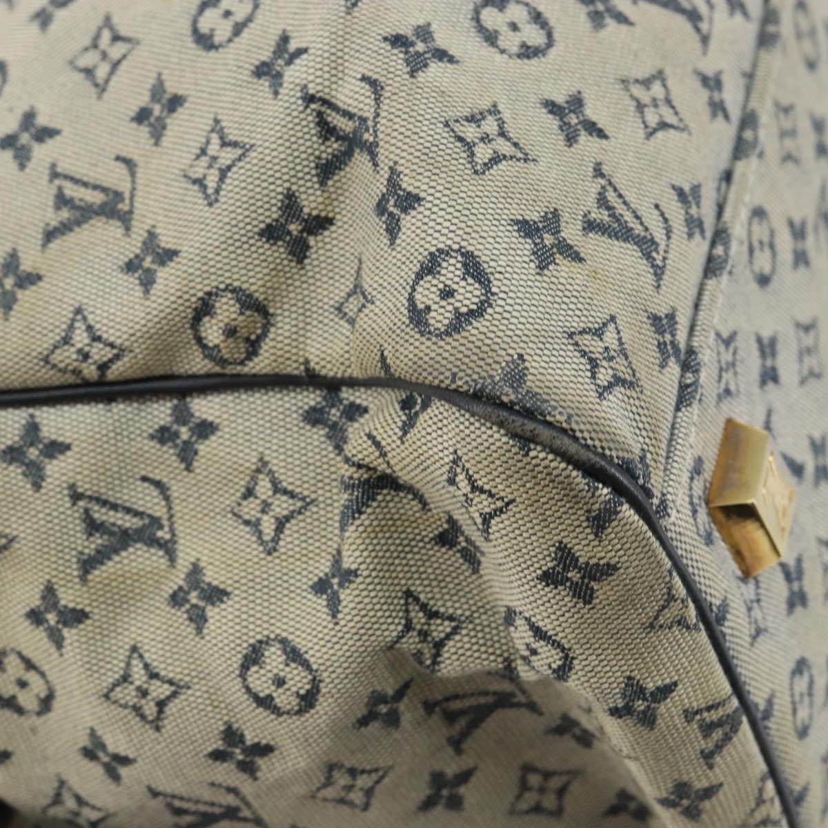 LOUIS VUITTON Monogram Mini Josephine GM Hand Bag Blue M92211 LV Auth BA11767