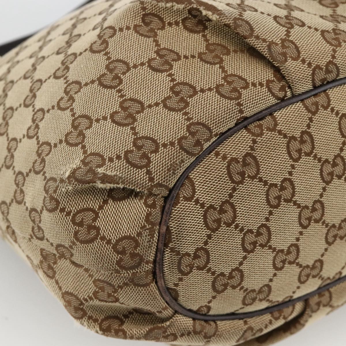 GUCCI GG Canvas Shoulder Bag Outlet Beige Silver 388930 Auth BA11771