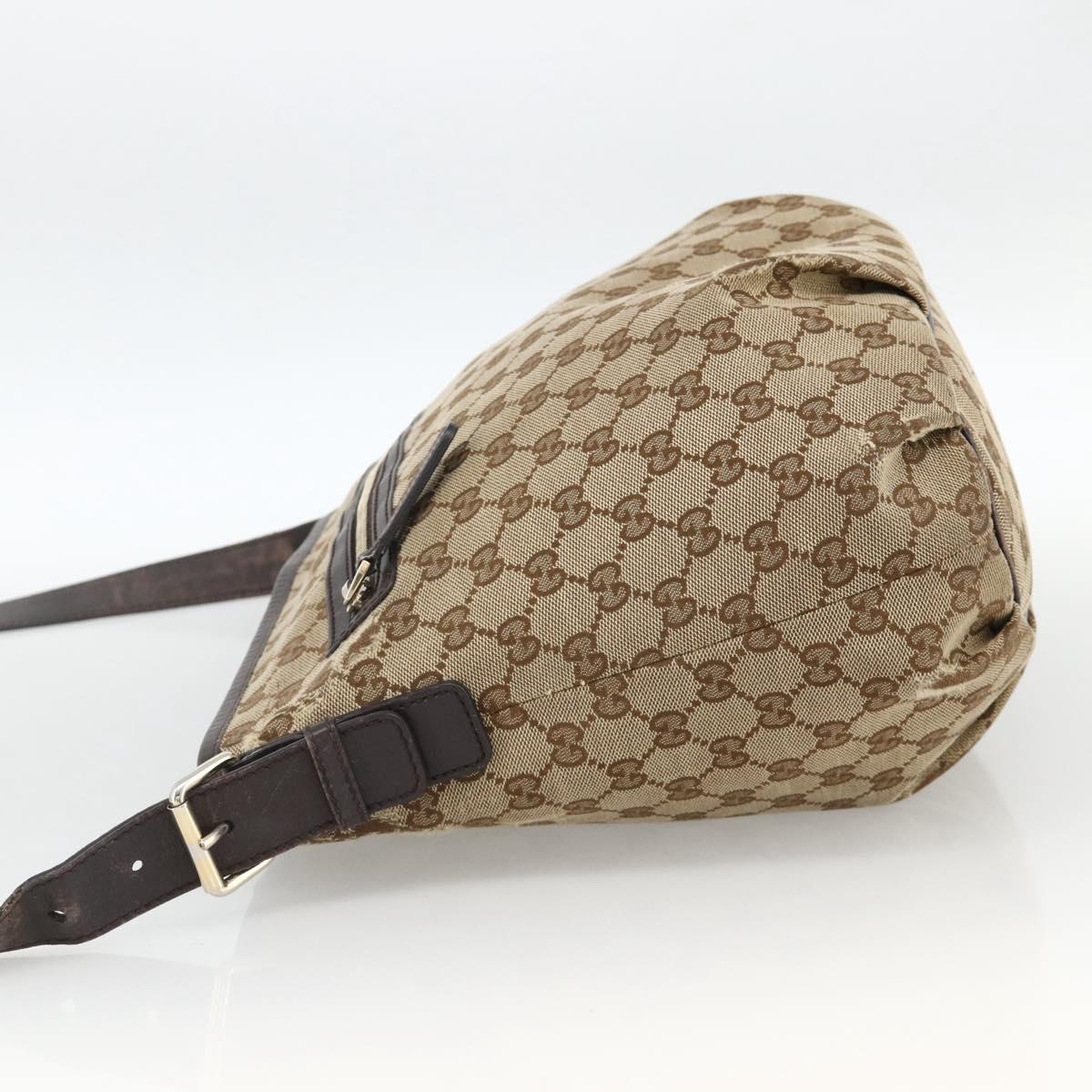 GUCCI GG Canvas Shoulder Bag Outlet Beige Silver 388930 Auth BA11771
