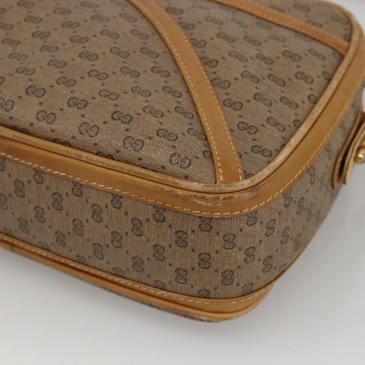 GUCCI Micro GG Supreme Shoulder Bag PVC Beige Gold 001 261 1096 Auth BA11772