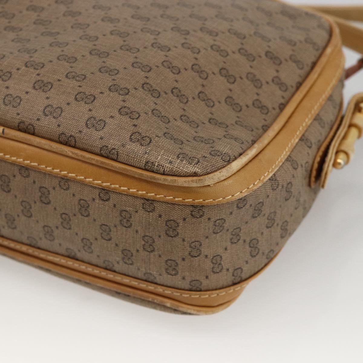 GUCCI Micro GG Supreme Shoulder Bag PVC Beige Gold 001 261 1096 Auth BA11772