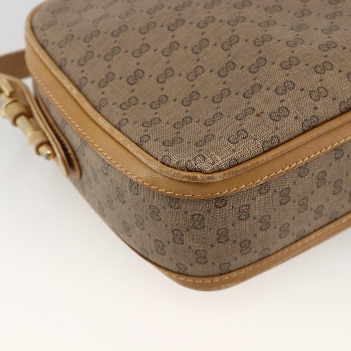 GUCCI Micro GG Supreme Shoulder Bag PVC Beige Gold 001 261 1096 Auth BA11772