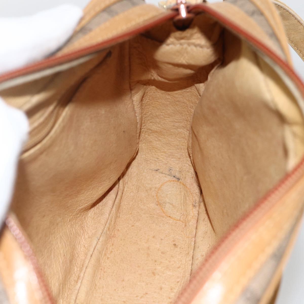 GUCCI Micro GG Supreme Shoulder Bag PVC Beige Gold 001 261 1096 Auth BA11772