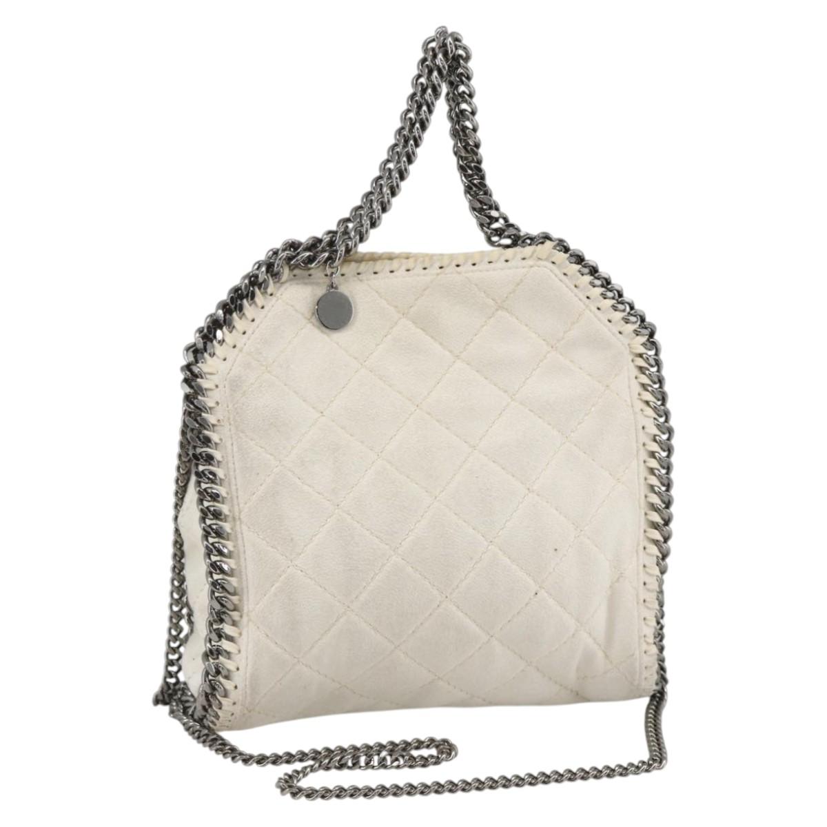Stella MacCartney Chain Farabella Mini Bag Polyester 2way White Auth BA11787A