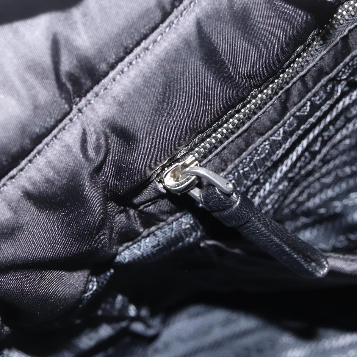 PRADA Tote Bag Nylon Black Silver Auth BA11792A
