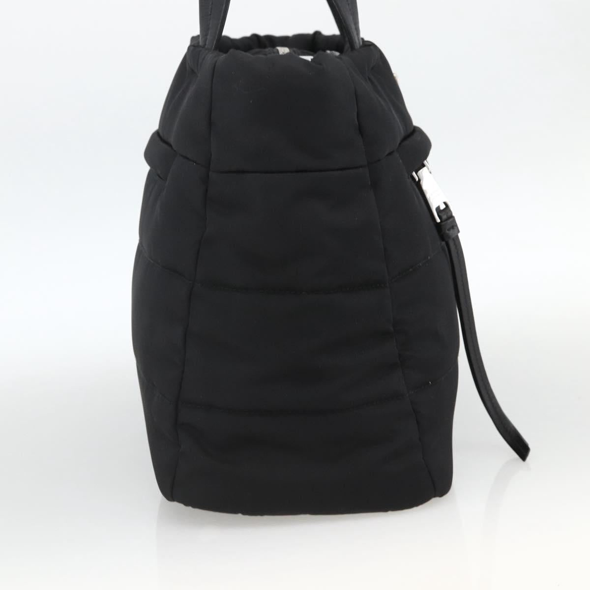 PRADA Tote Bag Nylon Black Silver Auth BA11792A