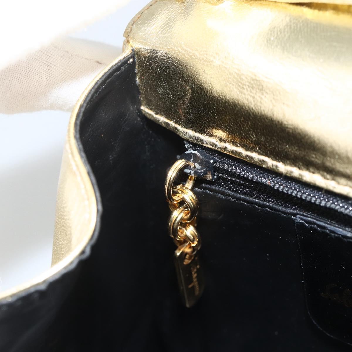 Salvatore Ferragamo Shoulder Bag Leather Gold Tone Auth BA11796A