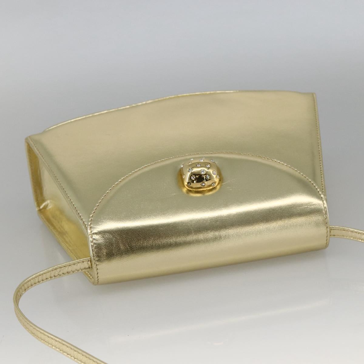 Salvatore Ferragamo Shoulder Bag Leather Gold Tone Auth BA11796A