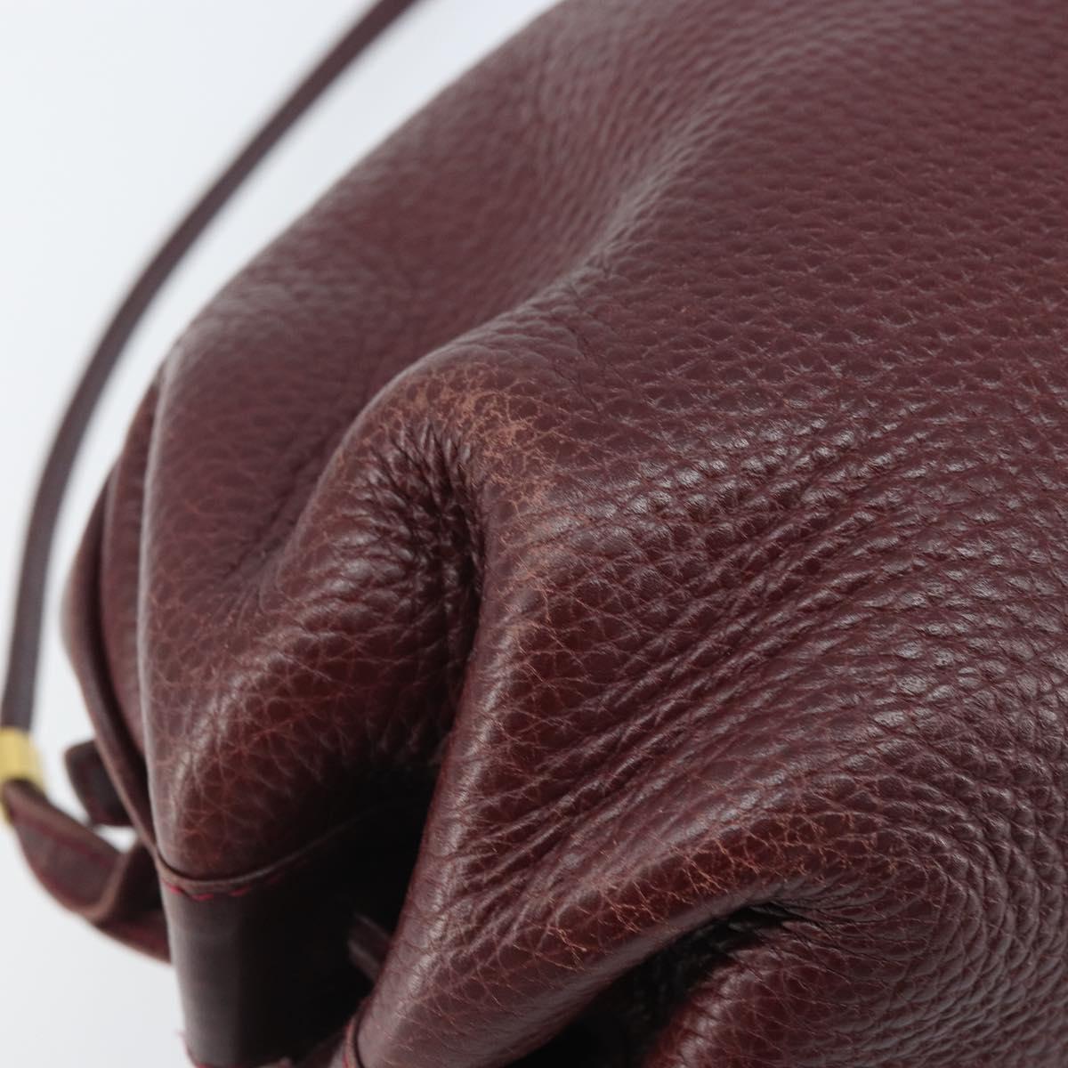 GUCCI Shoulder Bag Leather Bordeaux Gold 007 115 5770 Auth BA11806
