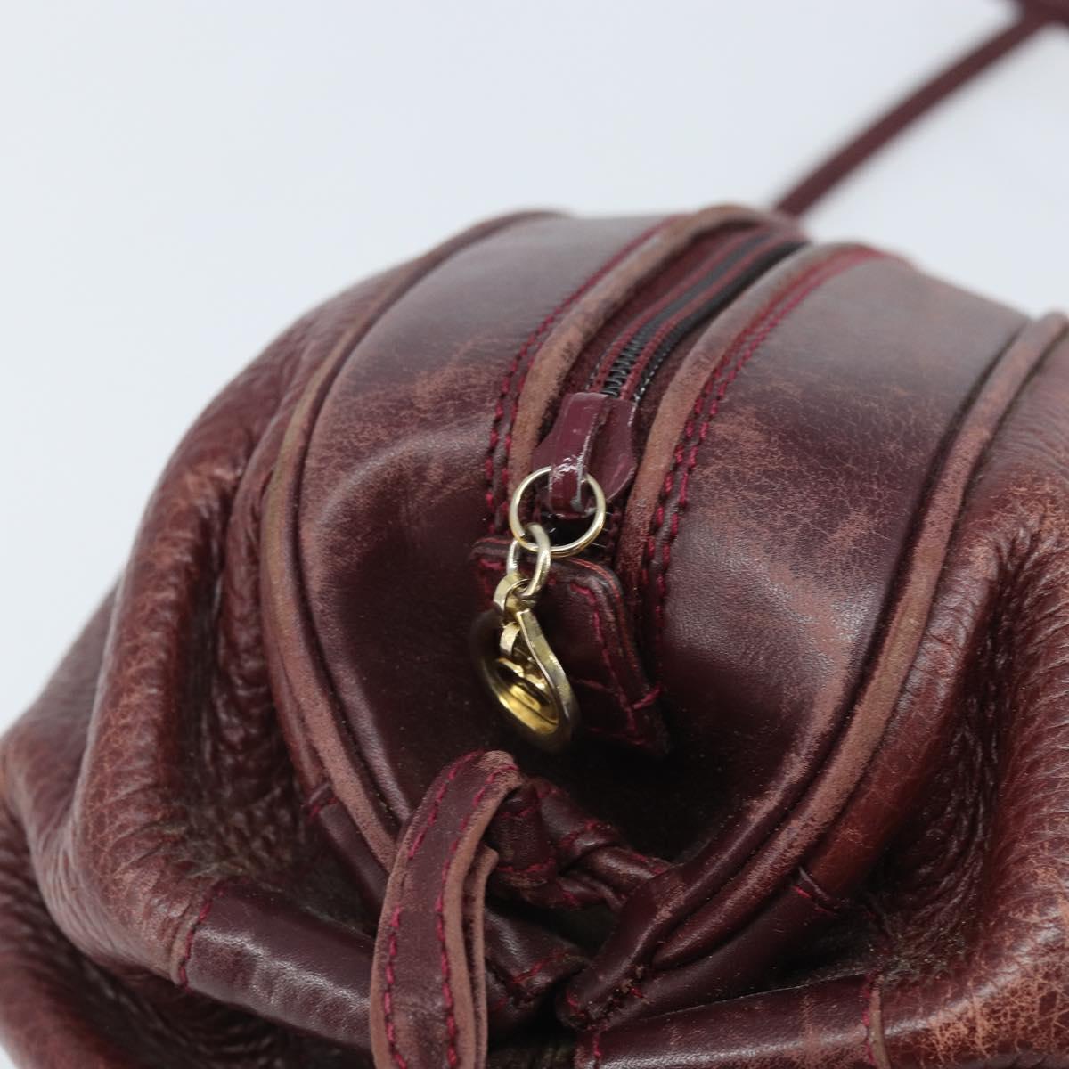 GUCCI Shoulder Bag Leather Bordeaux Gold 007 115 5770 Auth BA11806