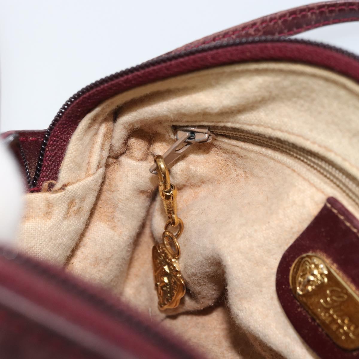 GUCCI Shoulder Bag Leather Bordeaux Gold 007 115 5770 Auth BA11806
