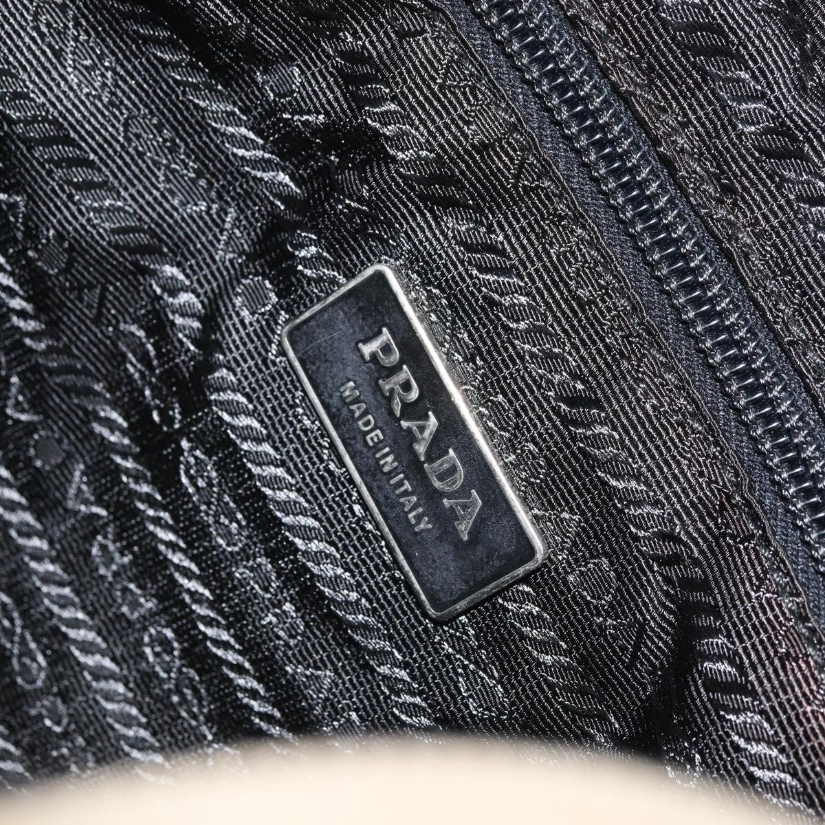 PRADA Hand Bag Tweed Beige Silver Auth BA11824A