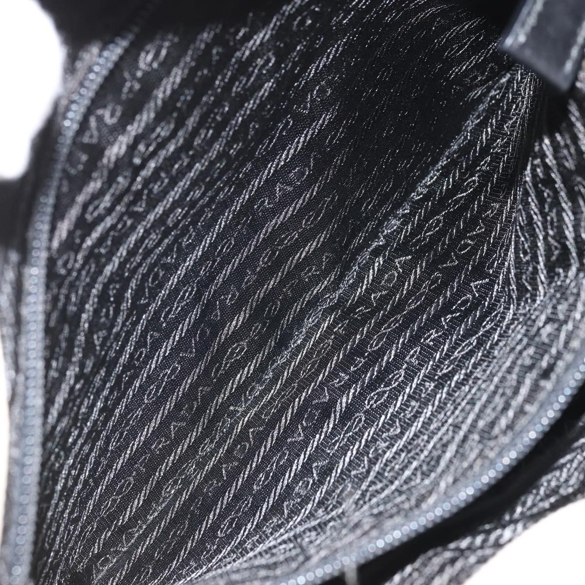 PRADA Hand Bag Tweed Beige Silver Auth BA11824A