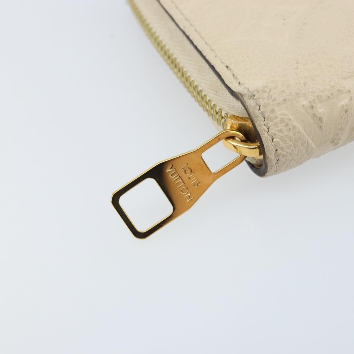 LOUIS VUITTON Monogram Empreinte Zippy Long Wallet White TN0146 LV Auth BA11828