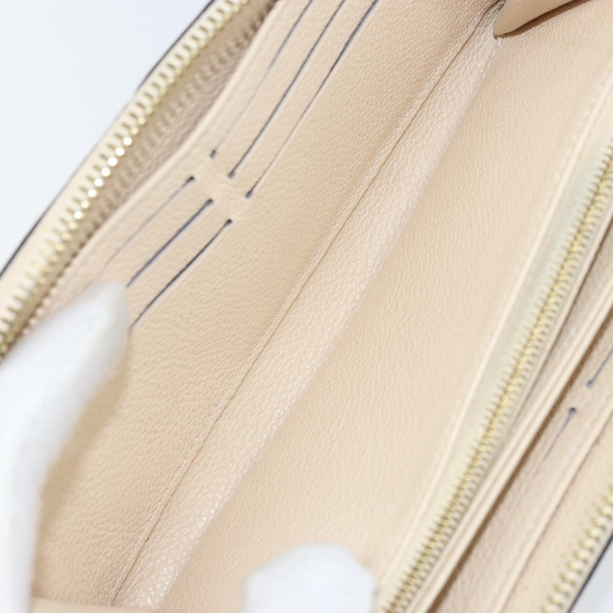 LOUIS VUITTON Monogram Empreinte Zippy Long Wallet White TN0146 LV Auth BA11828