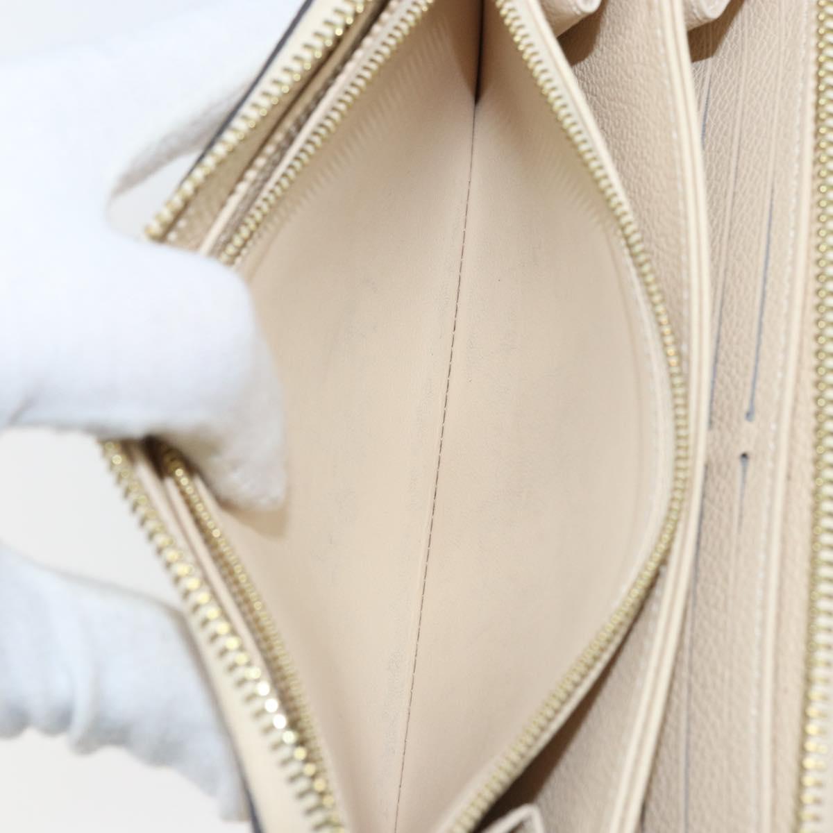 LOUIS VUITTON Monogram Empreinte Zippy Long Wallet White TN0146 LV Auth BA11828